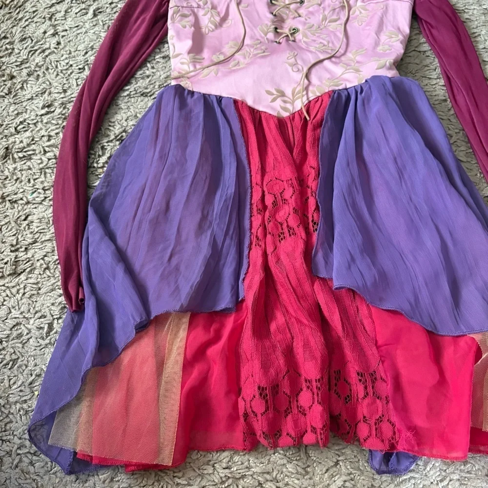 Disney Hocus Pocus Sarah Sanderson Girls Costume Dress XL Halloween Pink Purple